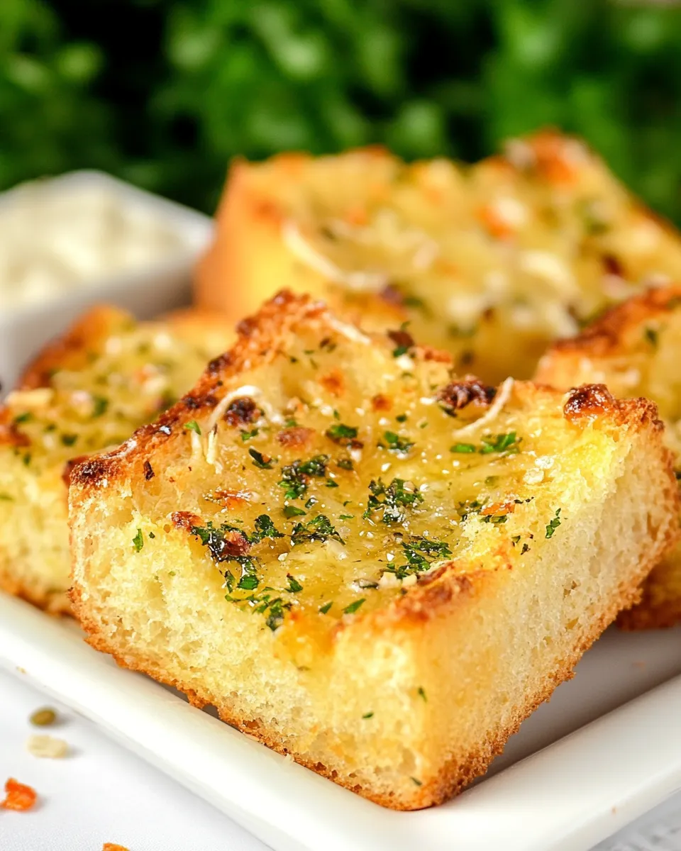 Delicious Carbones Garlic Bread shot