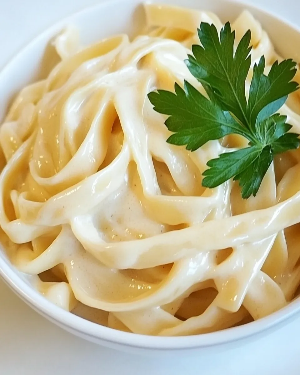 Delicious Cashew Alfredo Sauce shot