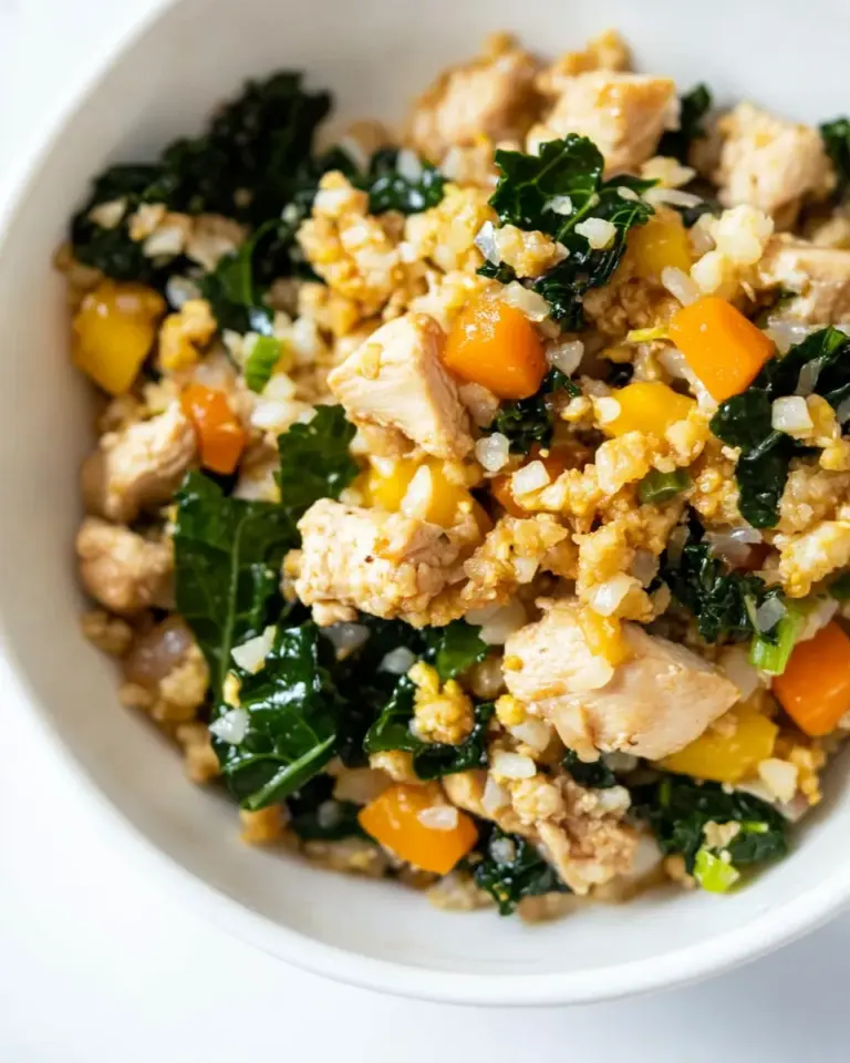 Homemade Cauliflower Fried Rice with Kale & Chicken Recipe photo