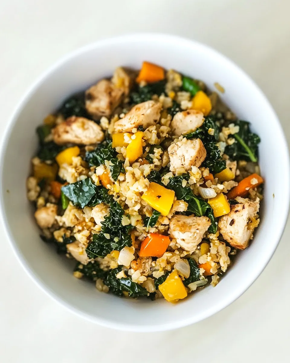Easy Cauliflower Fried Rice with Kale & Chicken Recipe picture