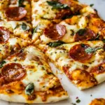 Homemade Cauliflower Pepperoni Cheese Pizza. photo