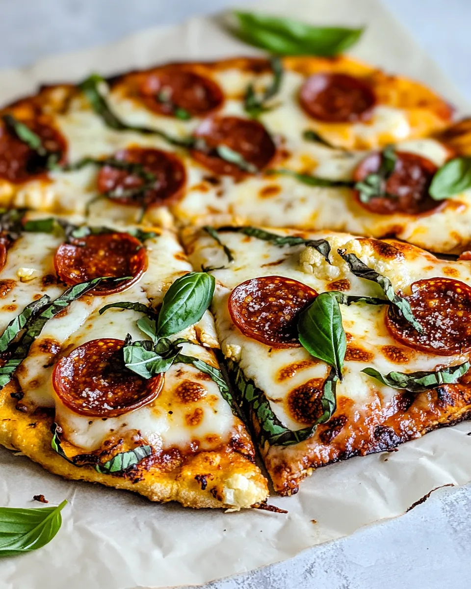 Classic Cauliflower Pepperoni Cheese Pizza. image
