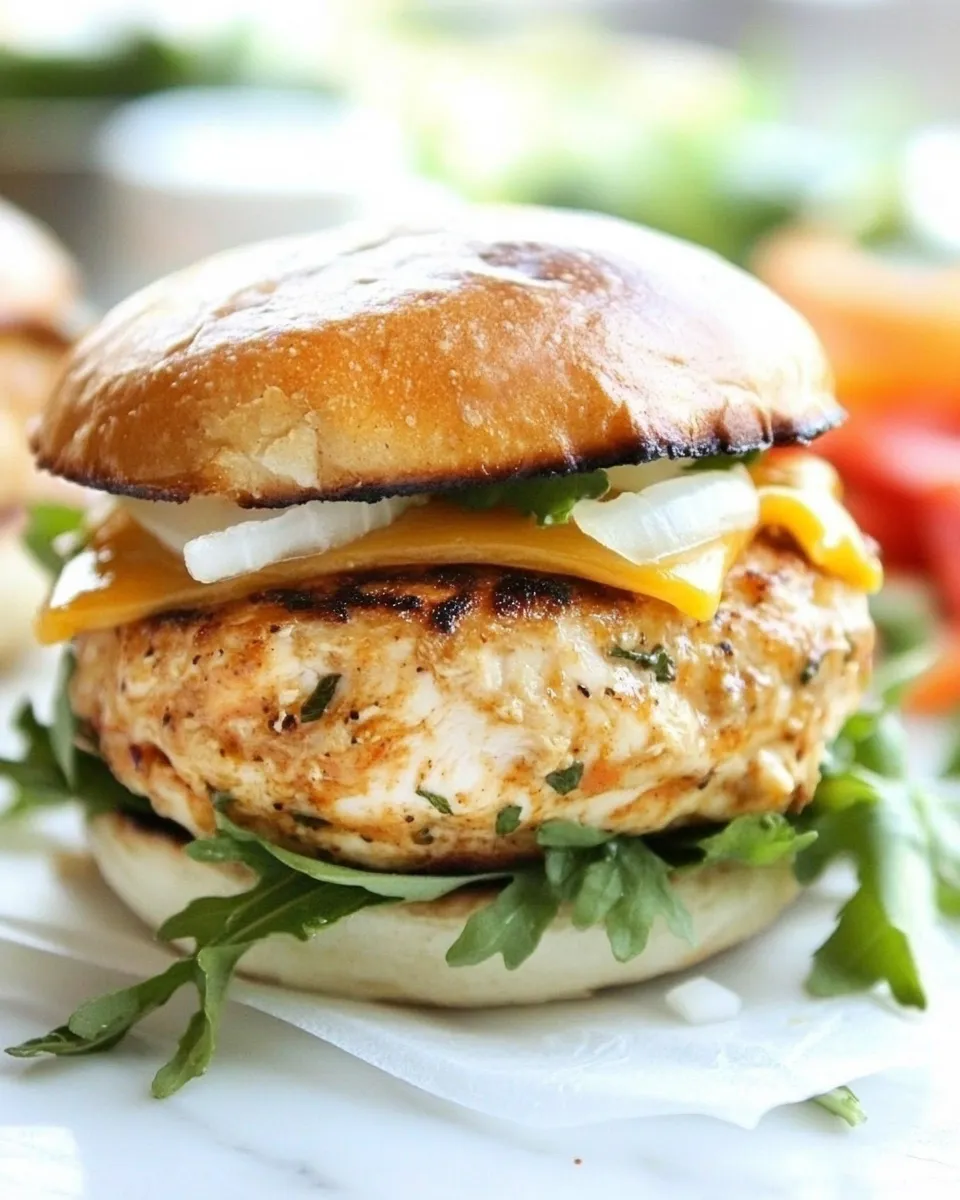 Easy Cheddar Ranch Chicken Burgers picture