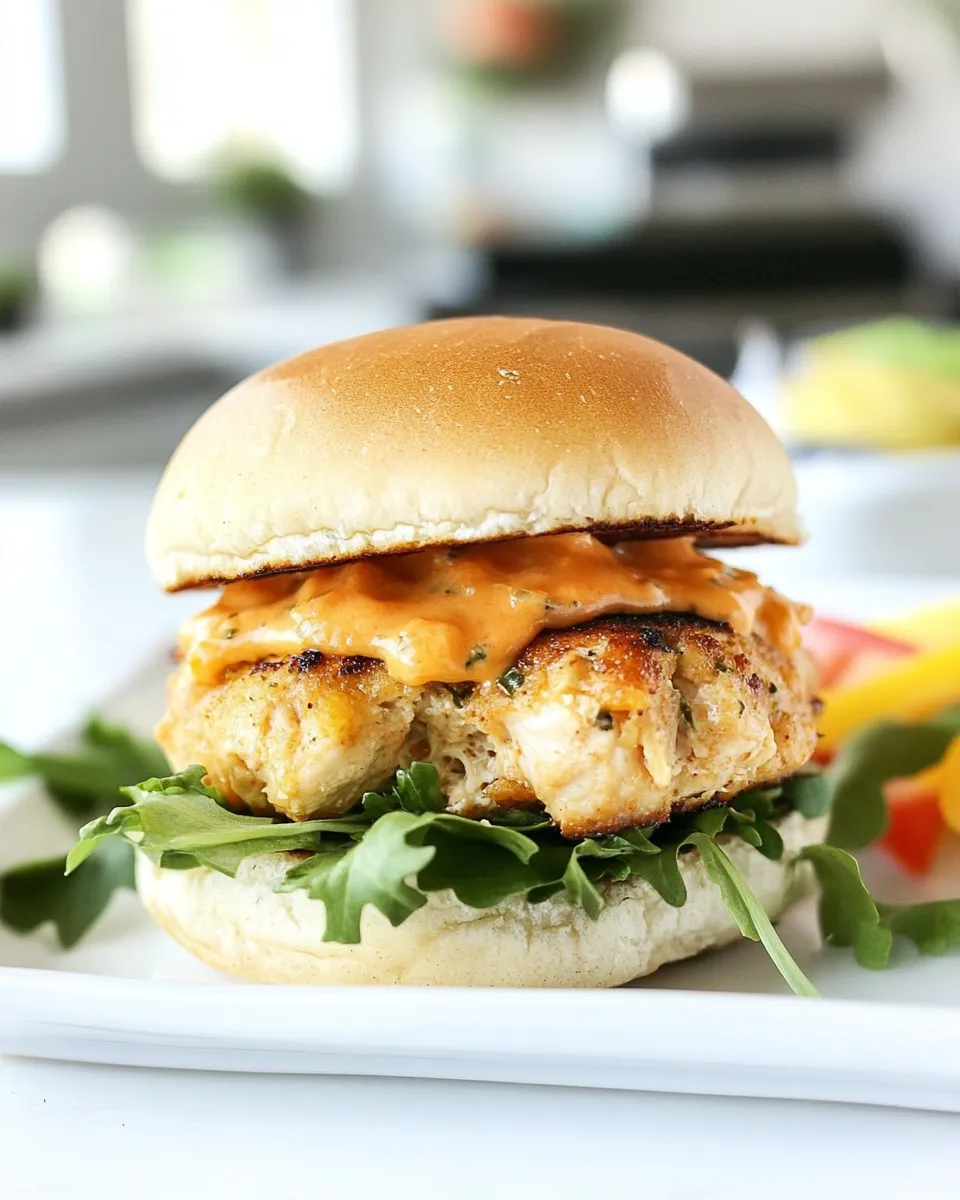 Delicious Cheddar Ranch Chicken Burgers shot