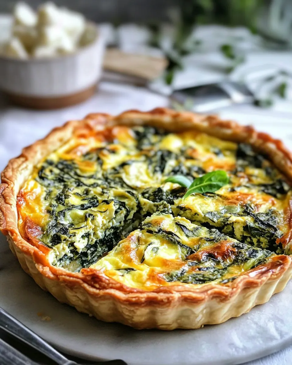 Homemade Cheese & Spinach Quiche photo