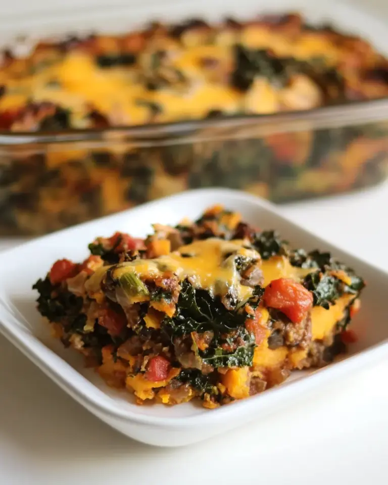 Homemade Cheesy Kale and Sweet Potato Casserole photo