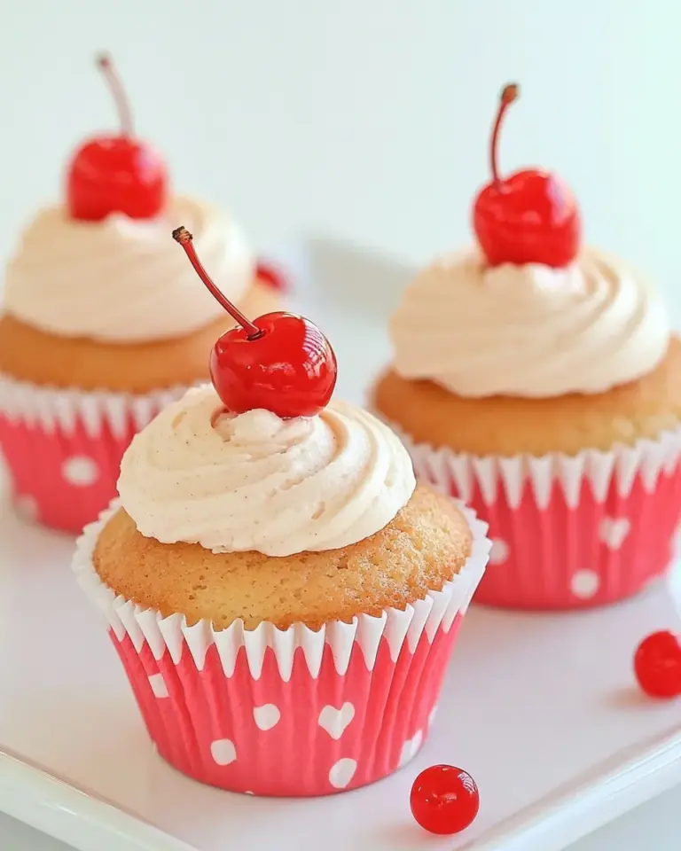 Delicious Cherry-Filled Almond Cupcakes photo