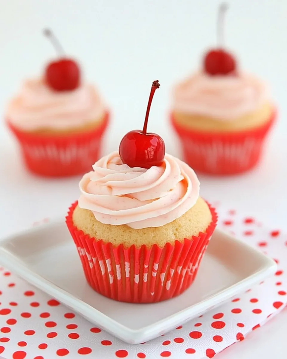 Best Cherry-Filled Almond Cupcakes shot