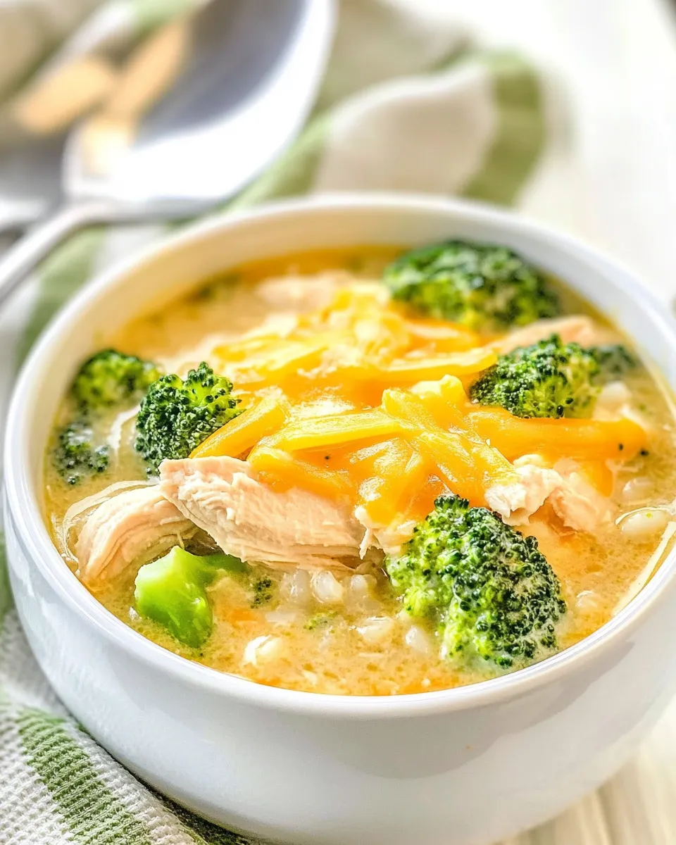 Homemade Chicken Broccoli Cheese Soup with Rice photo