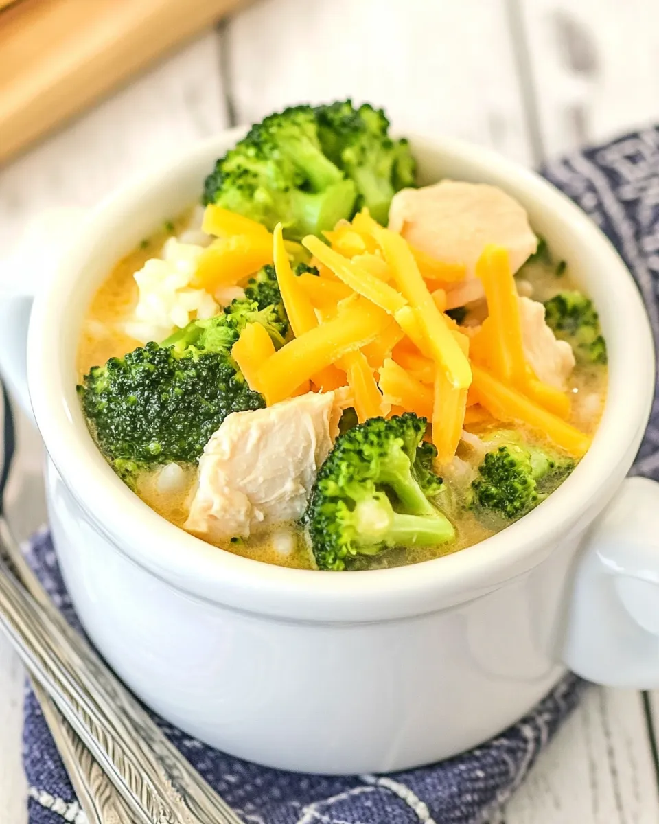 Classic Chicken Broccoli Cheese Soup with Rice image