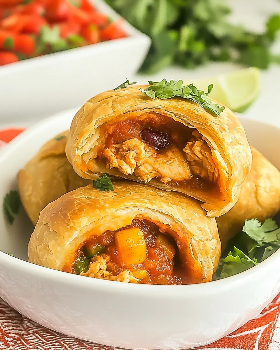 Delicious Chicken Enchilada Puffs shot