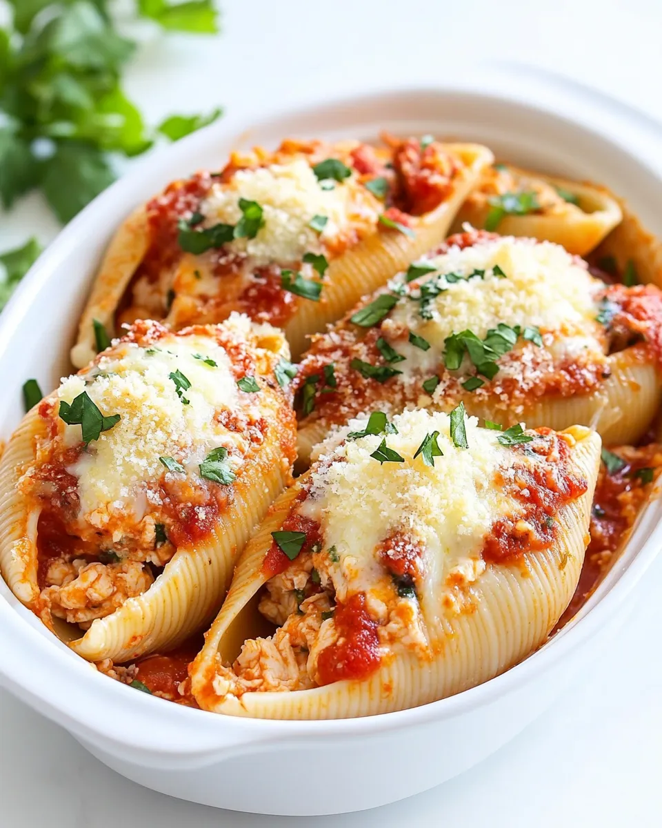 Delicious Chicken Parmesan Stuffed Shells shot