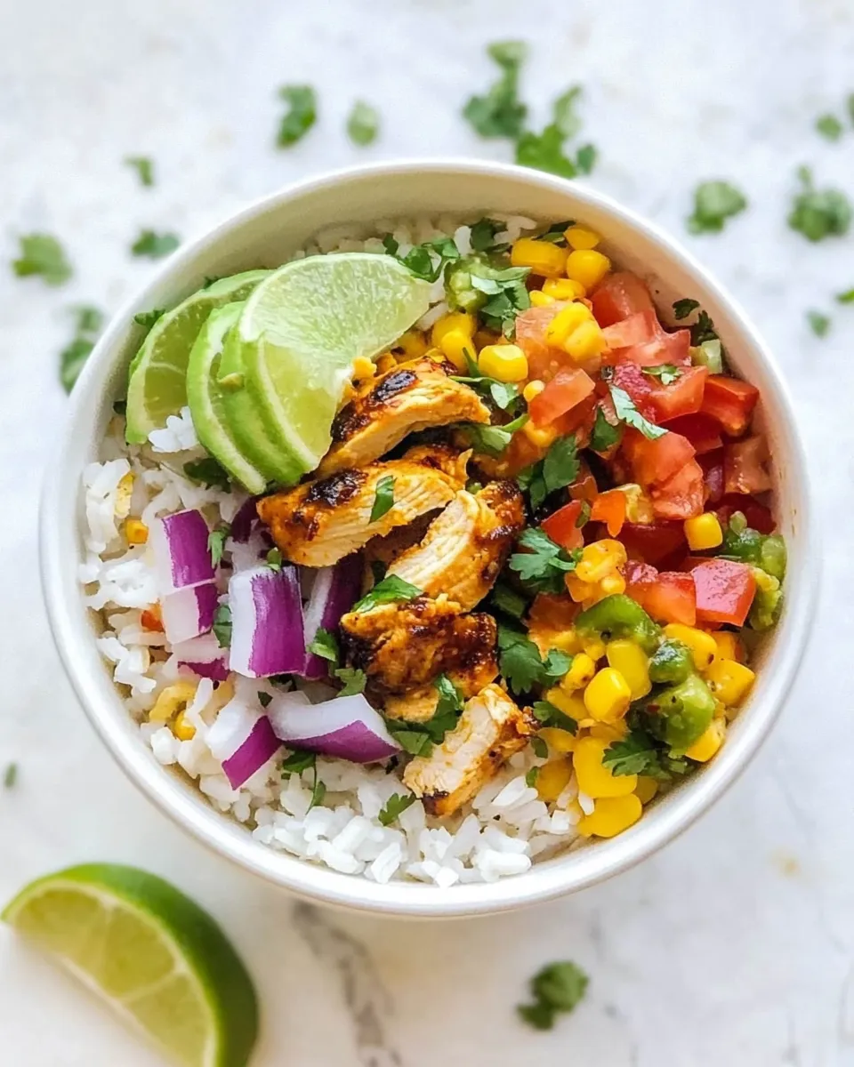 Easy Chicken Taco Poblano Rice Bowls picture