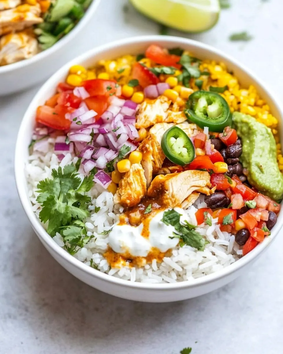 Delicious Chicken Taco Poblano Rice Bowls shot