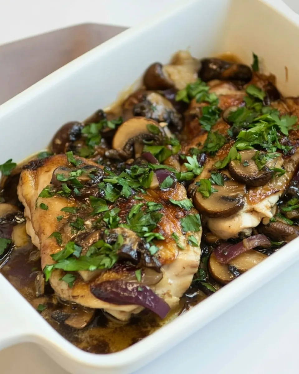 Homemade Chicken Thighs with Mushrooms photo