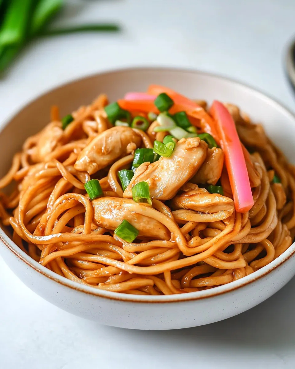 Delicious Chicken Yakisoba shot