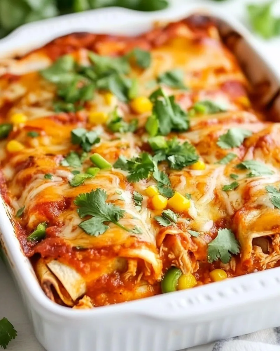 Homemade Chicken and Corn Enchilada Bake photo