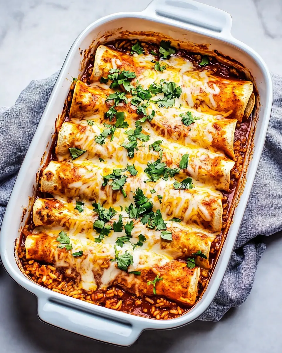 Delicious Chicken and Rice Enchiladas shot