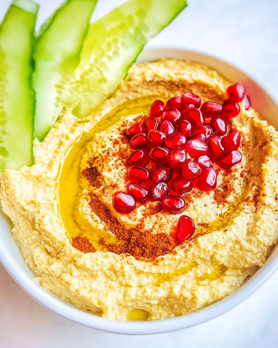 Homemade Chickpea Dip with Toasted Cumin and Pomegranate photo