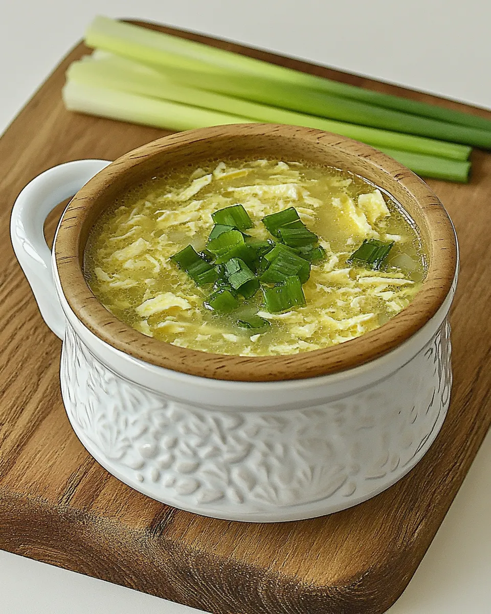 Delicious Chinese Imperial Palace Egg Drop Soup shot