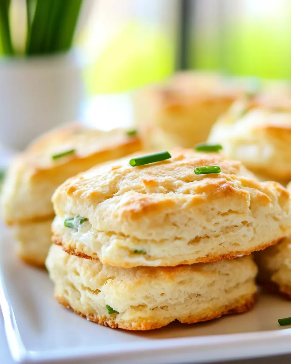 Delicious Chives and Cream Cheese Biscuits shot