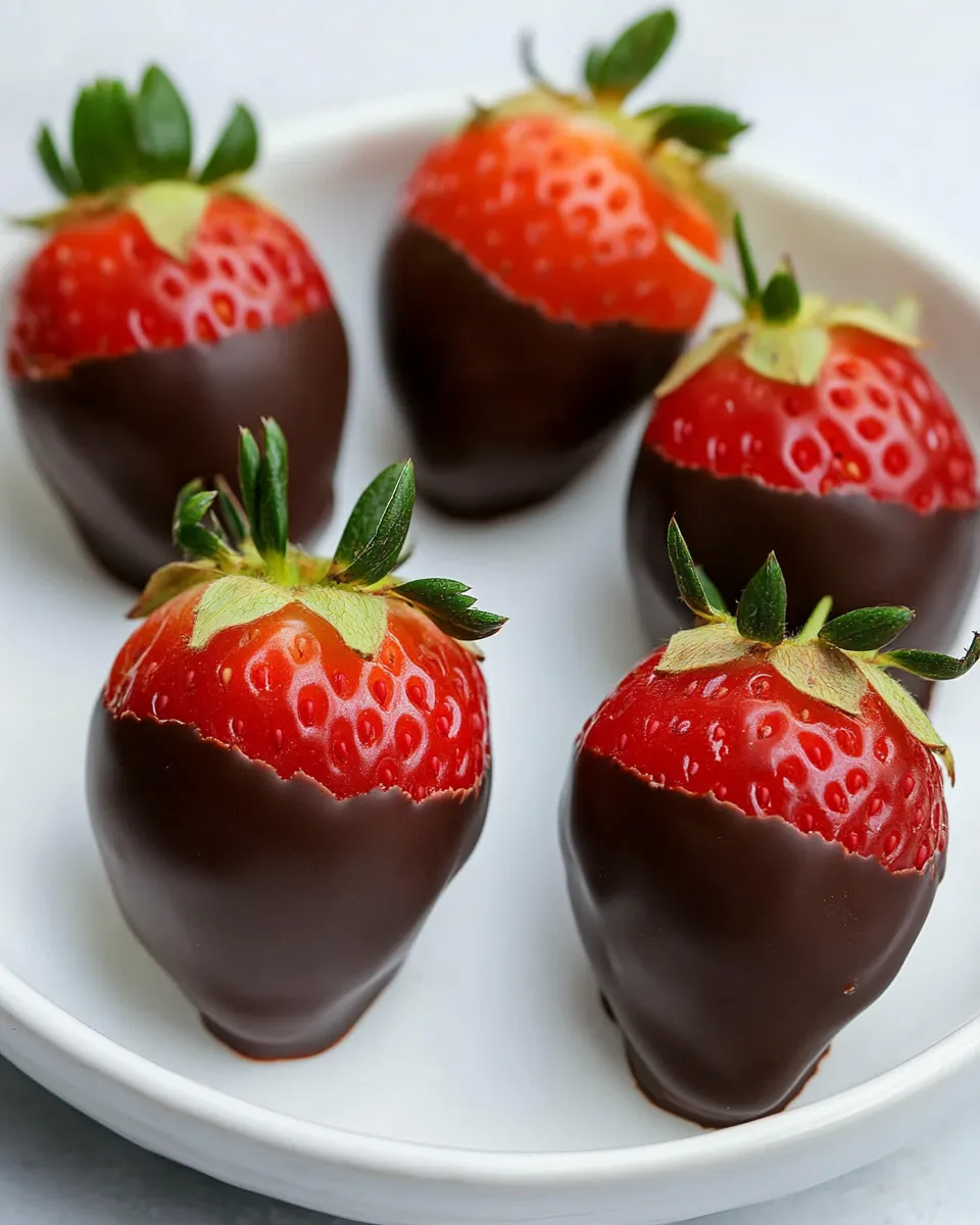 Delicious Chocolate-Covered Strawberries shot