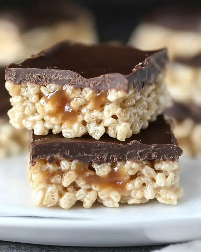 Homemade Chocolate Caramel Rice Krispie Treats photo