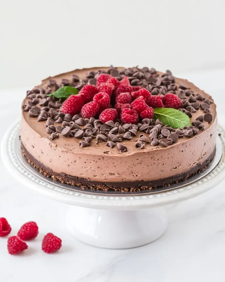 Homemade Chocolate Chocolate Chip Cheesecake photo