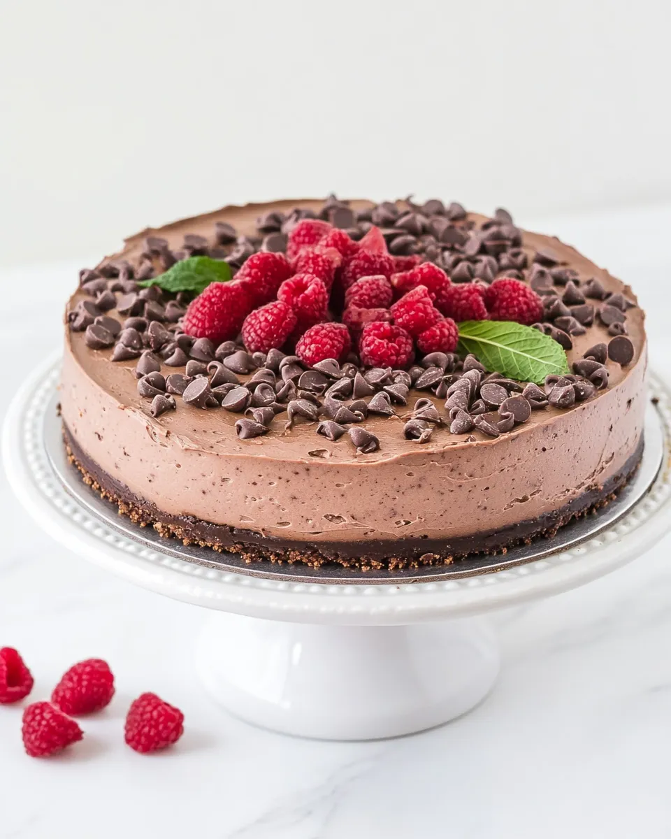 Homemade Chocolate Chocolate Chip Cheesecake photo