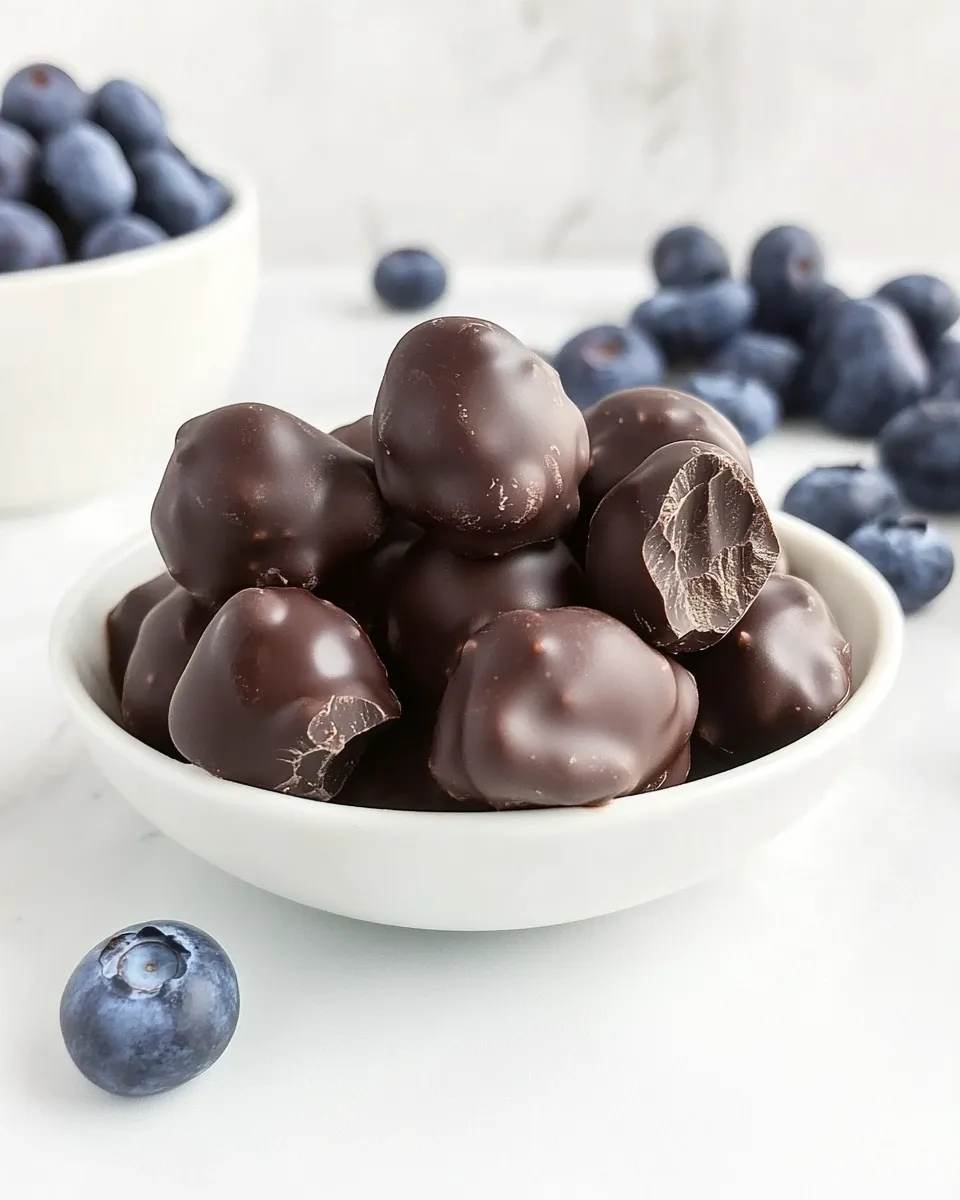 Delicious Chocolate Covered Blueberries shot