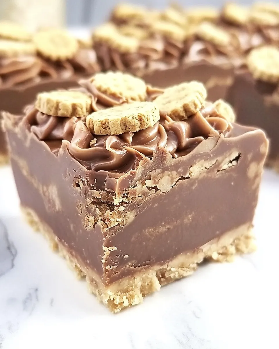 Delicious Chocolate Fudge with Nutter Butter Crust shot