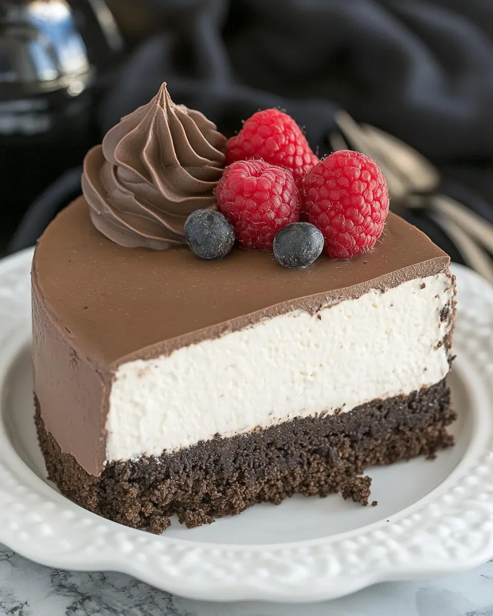 Homemade Chocolate Mascarpone Cheesecake photo