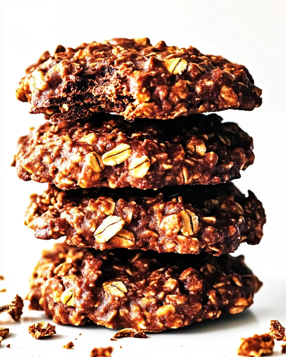 Delicious Chocolate Oatmeal No Bake Cookies shot