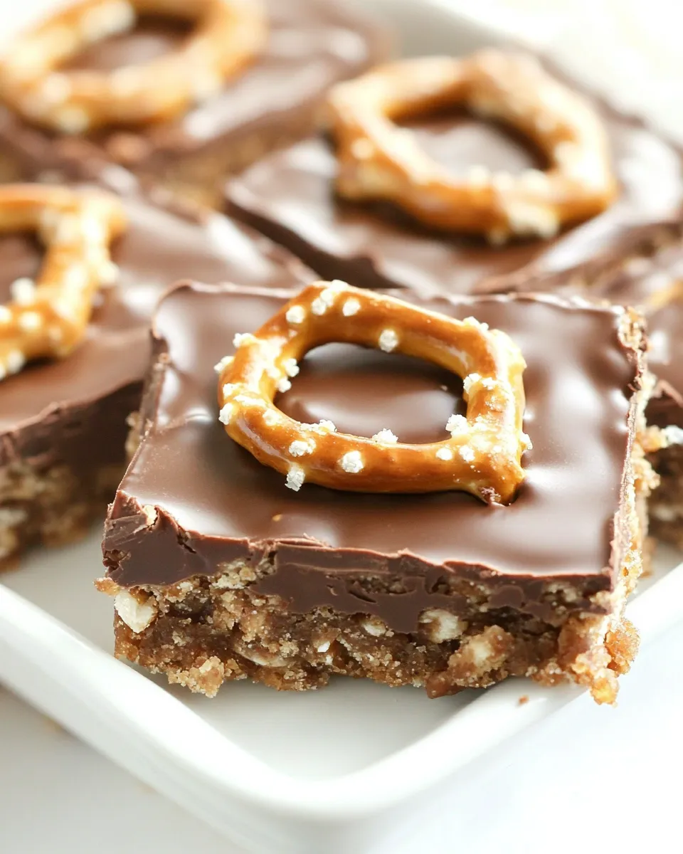 Homemade Chocolate Peanut Butter Pretzel Ritz Bars recipe photo