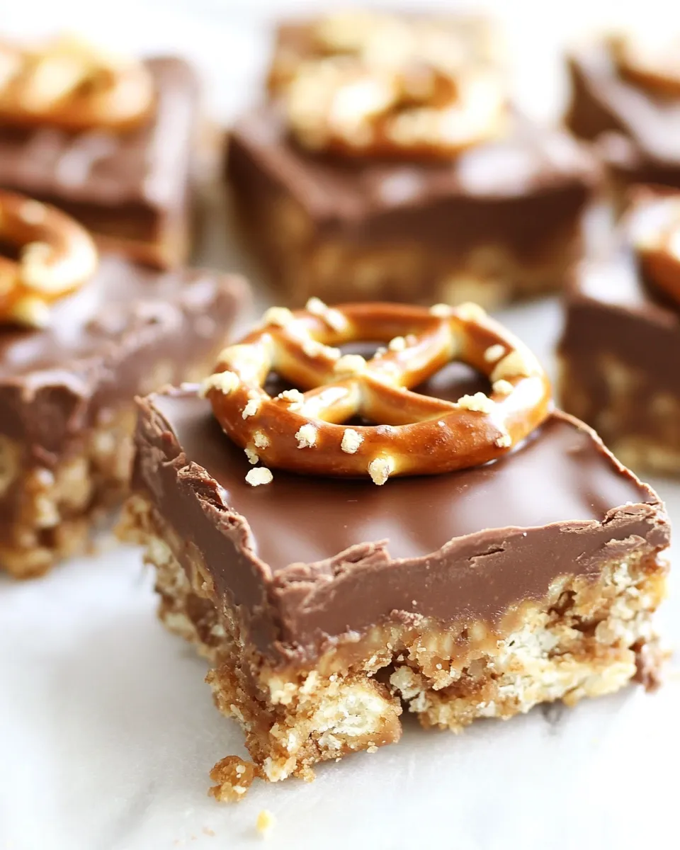 Classic Chocolate Peanut Butter Pretzel Ritz Bars image