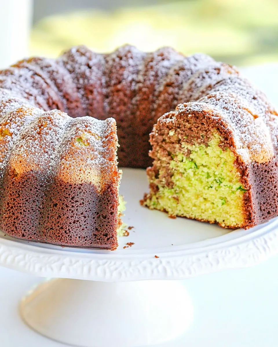 Classic Chocolate Pistachio Bundt Cake with Pudding Mix image