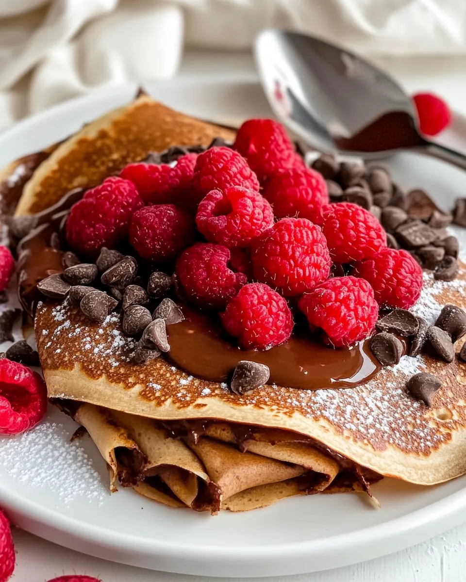 Homemade Chocolate Raspberry Crepes photo