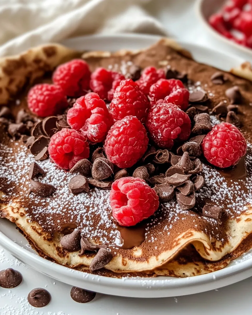 Classic Chocolate Raspberry Crepes image