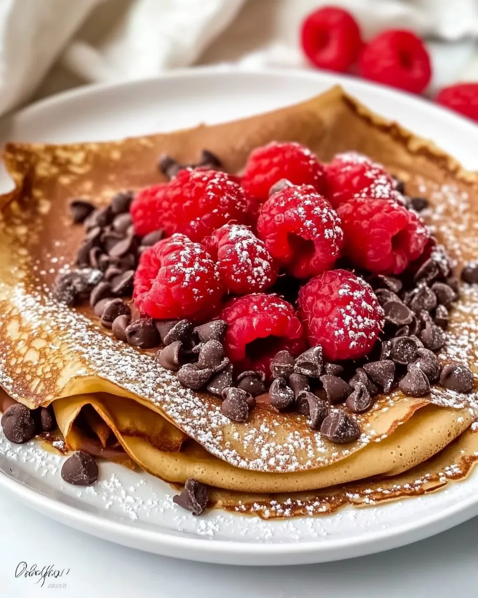 Delicious Chocolate Raspberry Crepes shot