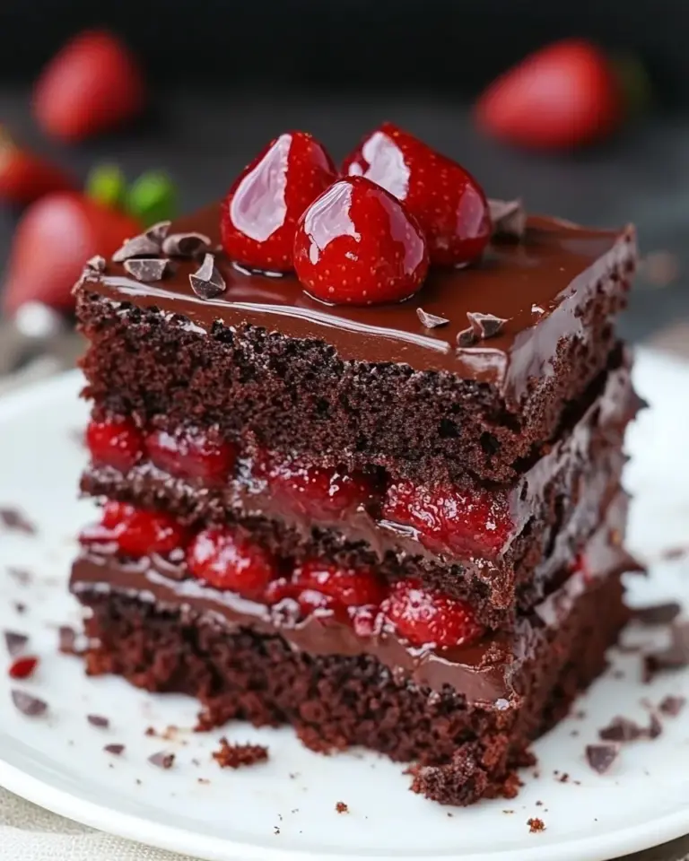 Homemade Chocolate Strawberry Cake photo