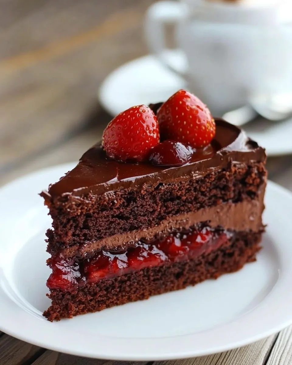 Classic Chocolate Strawberry Cake image
