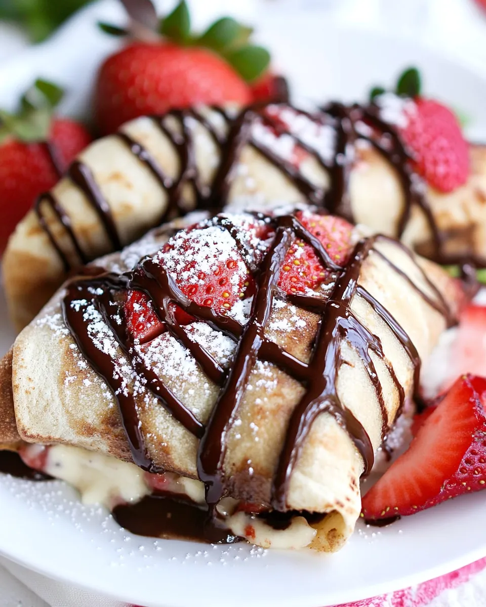 Classic Chocolate Strawberry Cheesecake Chimichangas image