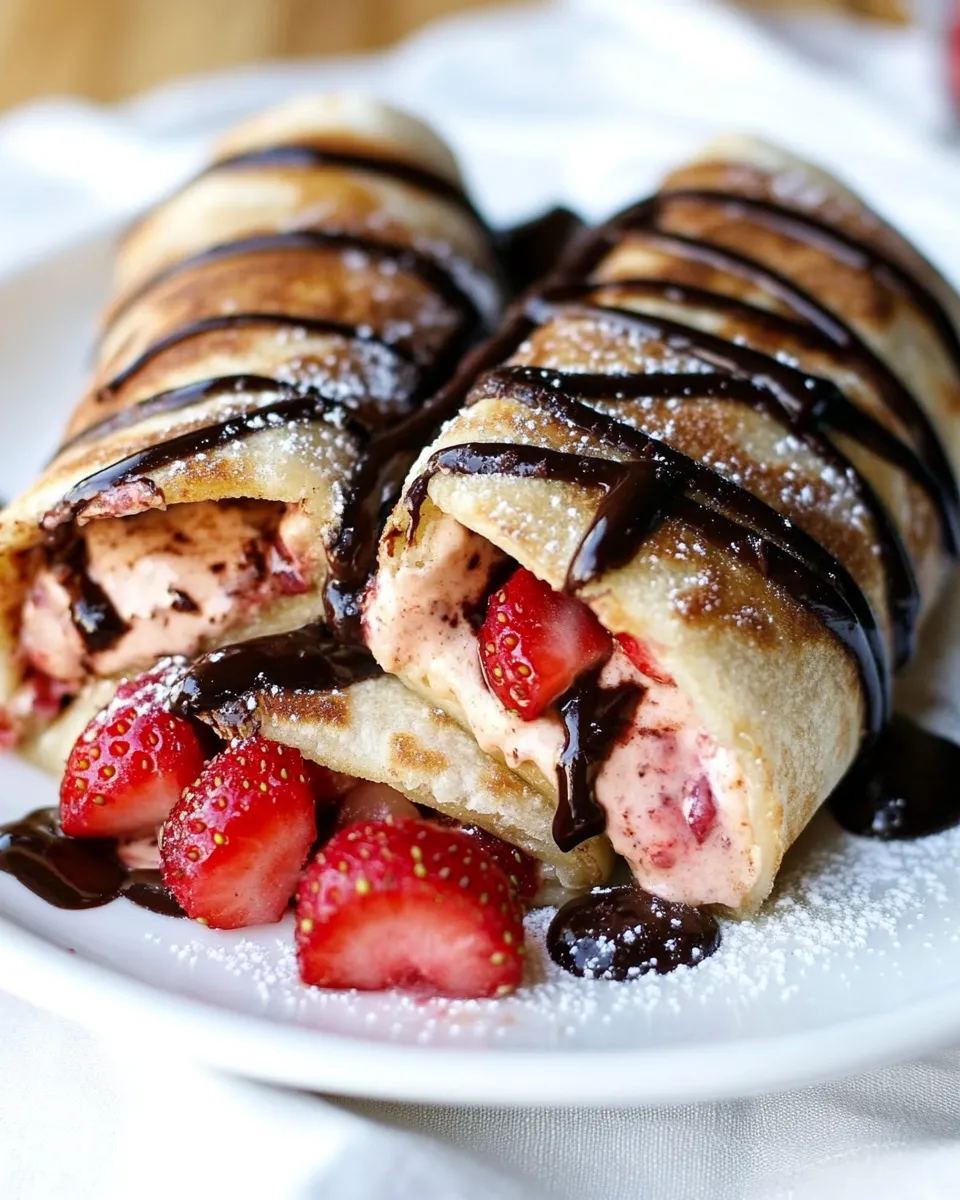 Easy Chocolate Strawberry Cheesecake Chimichangas recipe photo