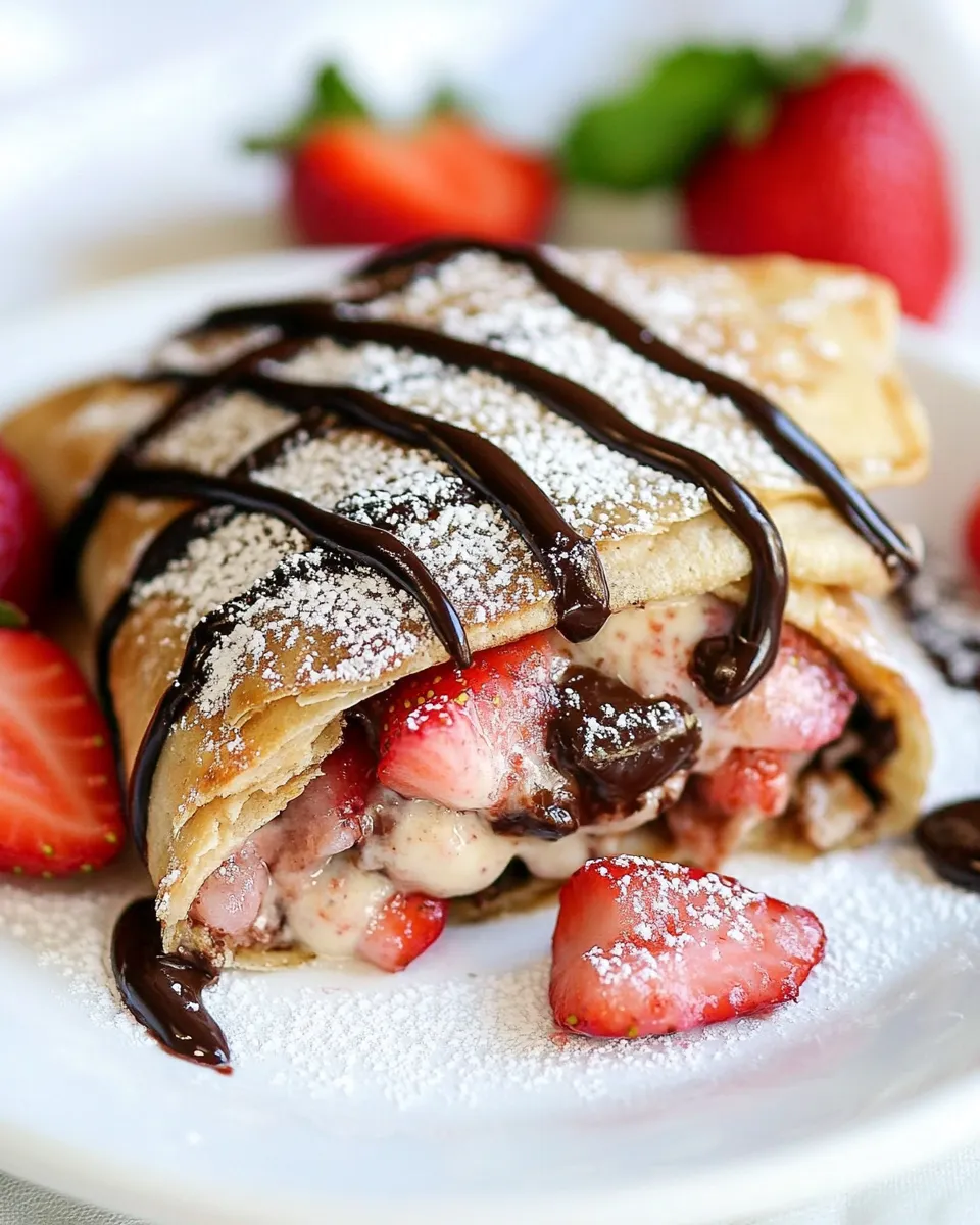 Delicious Chocolate Strawberry Cheesecake Chimichangas shot