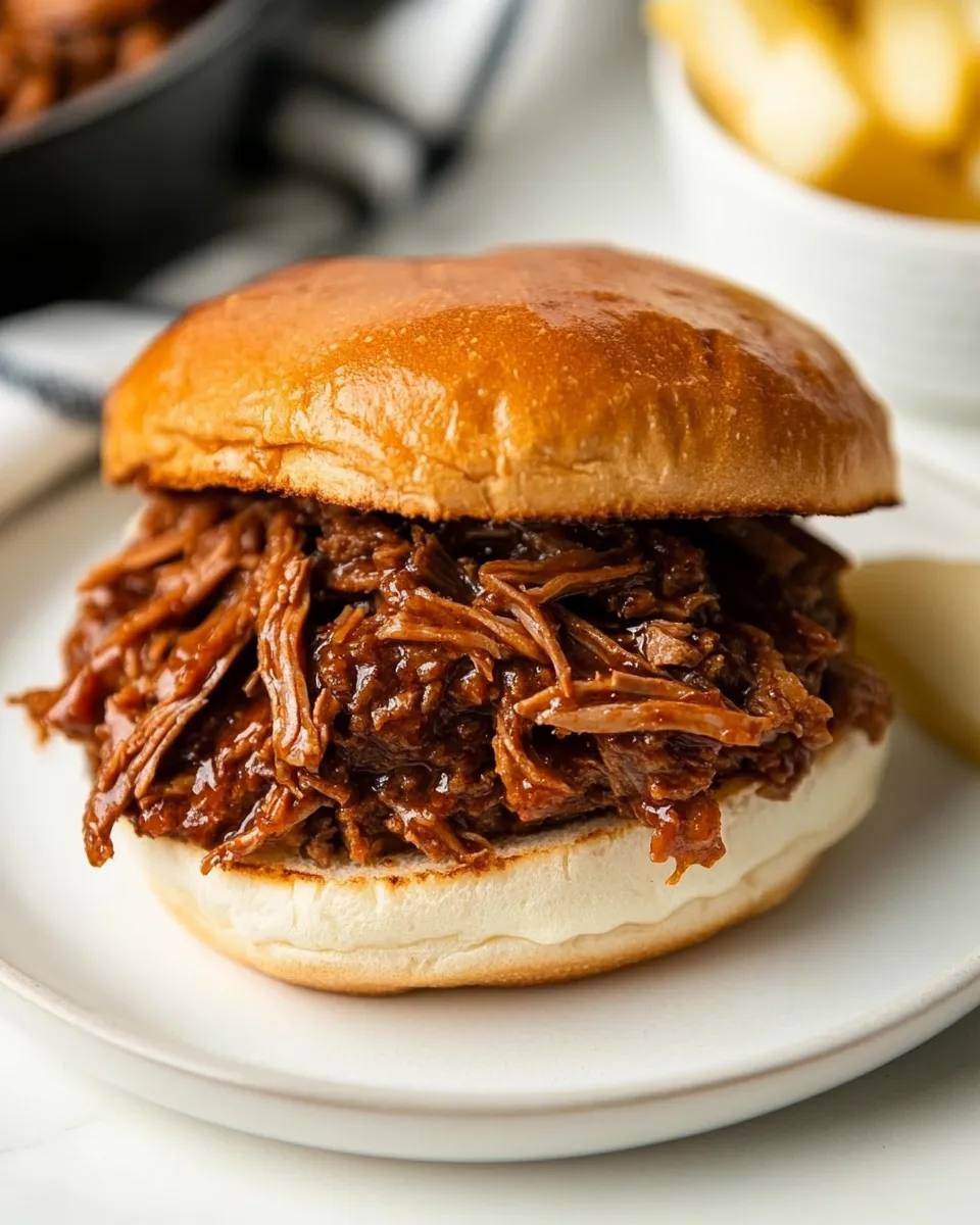 Homemade Chopped Beef Brisket Sandwich photo