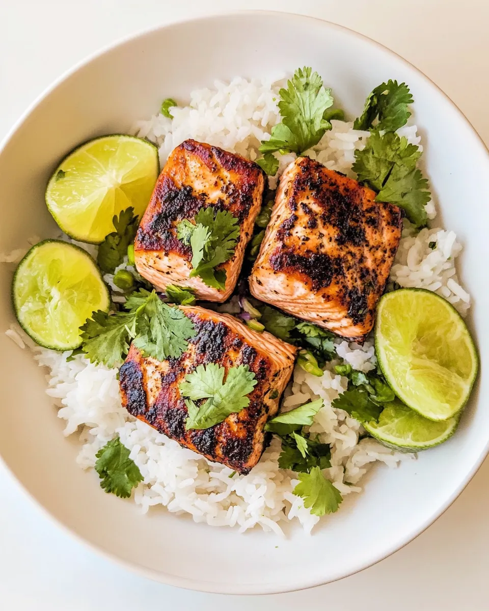 Easy Cilantro Lime Salmon and Rice. picture