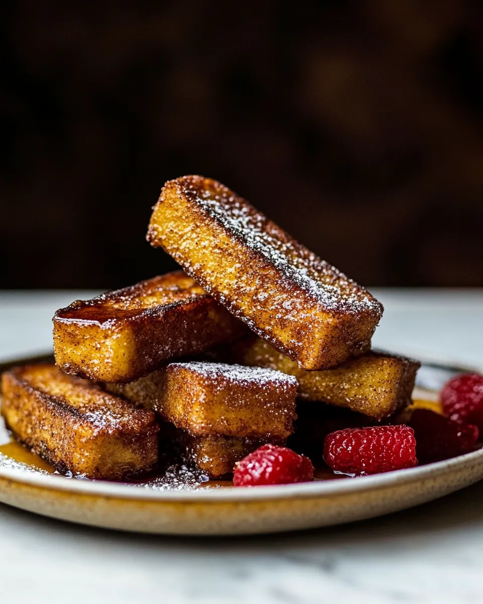 Delicious Cinnamon Sugar French Toast Sticks. shot