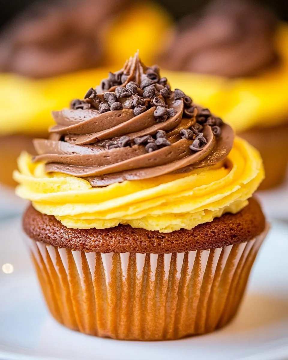 Delicious Classic Yellow Cupcakes with Chocolate Buttercream Frosting picture