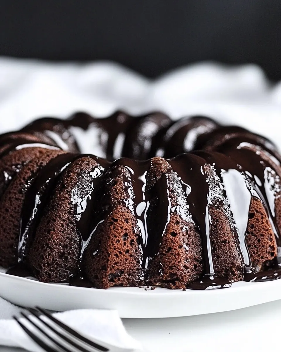 Delicious Clean Eating Chocolate Bundt Cake shot