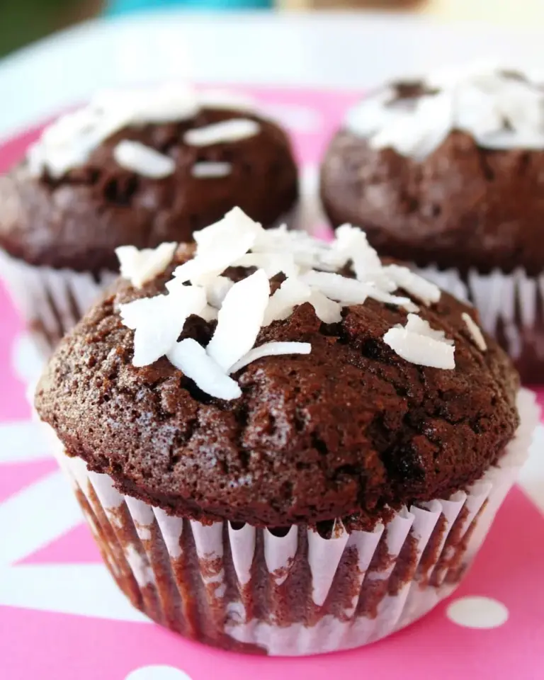 Homemade Clean Eating Chocolate Coconut Muffins photo